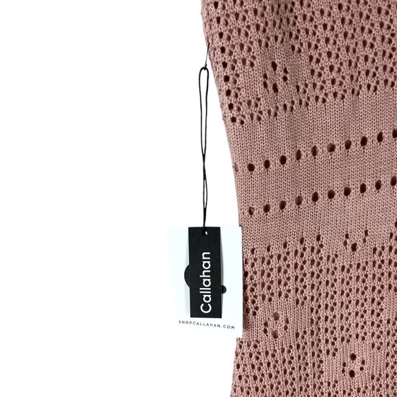 NWT Callahan Knitwear Sleeveless Maxi Sweater Dress in Blush Pink Scoop Size M - Picture 3 of 10